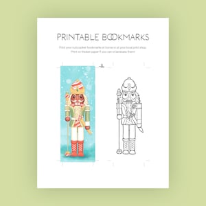 Illustrated Bookmarks | 3 Pack | Digital Download | Printable Bookmarks | Coloring Page Bookmarks | Nutcracker | Holiday | Cute Bookmarks