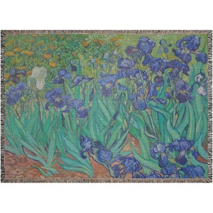 Van Gogh Irises Cotton Woven Blanket 52"X 37"