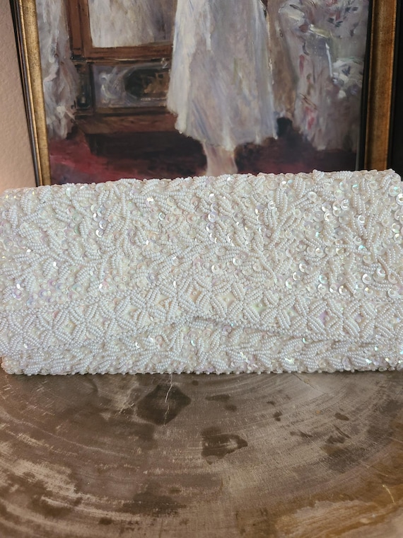 Pearls and Sequin Evening Clutch - image 1