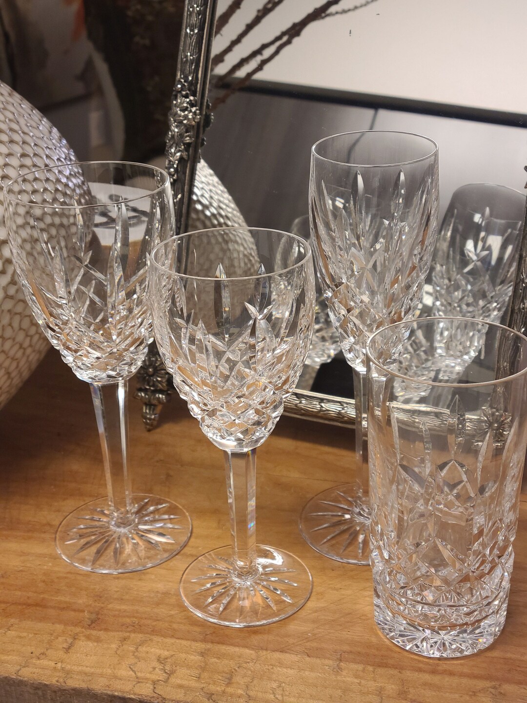 Vintage Waterford Crystal Glasses Araglin Patternfour Styles Etsy UK