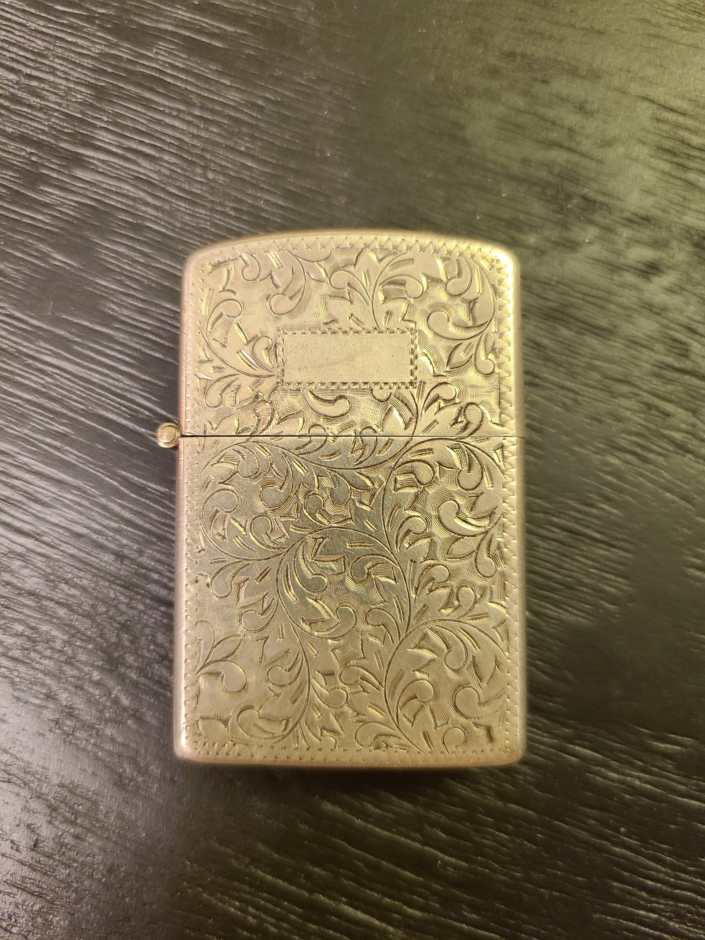 *Vintage 800 Silver Engraved Slim With Zippo Insert Lighter