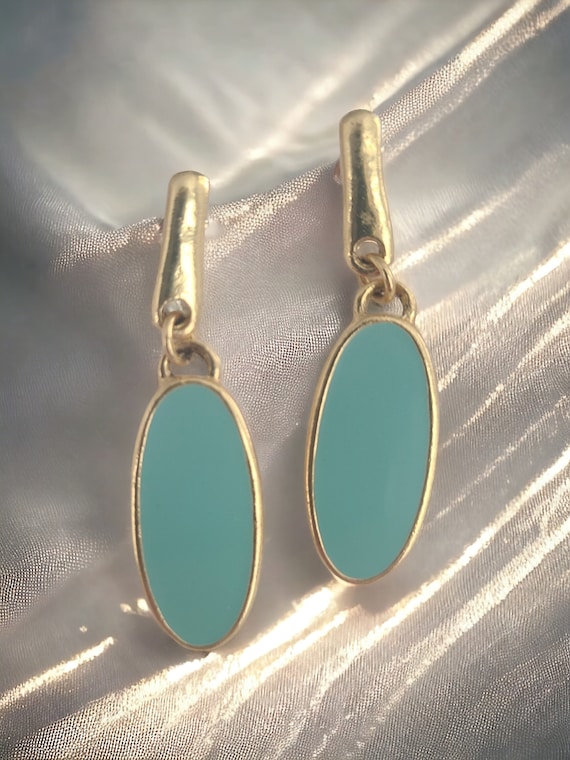 Gold and Turquoise Drop Earrings