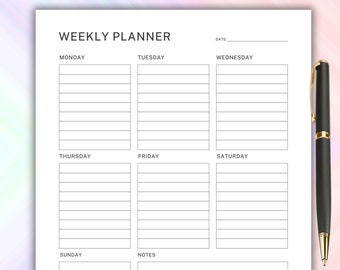 Weekly Planner Printable to Do List Weekly Schedule Weekly Agenda ...