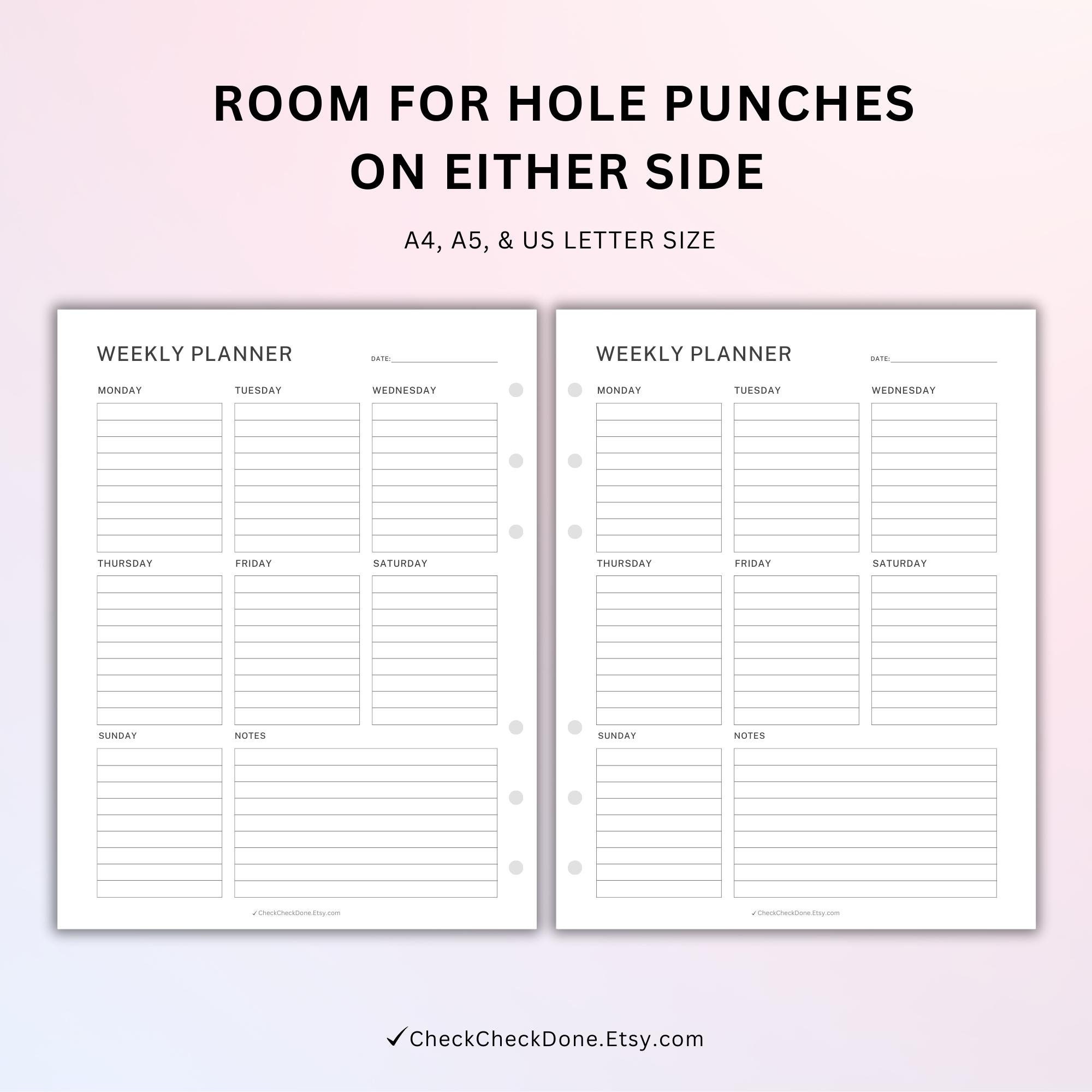 Weekly Planner Printable to Do List Minimal Weekly Schedule Weekly ...