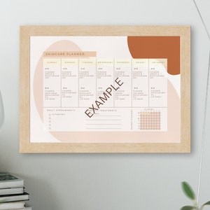 Editable Digital Skincare Planner - clay, Weekly, Monthly treatment, Water tracker, supplements, all in 1 Skin Goals Maker! - Template