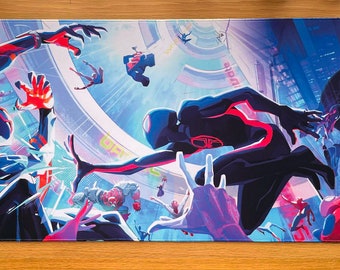 Spider-verse Fan Art Large 900mm*400mm Desk mat, Gaming Desk Mat, Colored Large Mouse Pad, Comic Fan Gift.