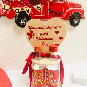 Personalized Your best shot at a good Valentine mini liquor holder