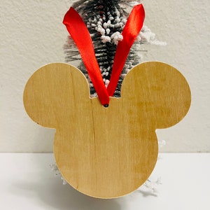 Dyi ornaments, Mickey Mouse wood ornament,  Disney Christmas ornaments, Disney craft, wooden ornament, stocking wooden tag, Disney stocking