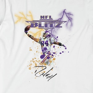 Minnesota Vikings - NFL Blitz - NFL Retro - Vikings Retro Tshirt -  Randy Moss Tshirt - Randy Moss Vikings Softstyle T-Shirt