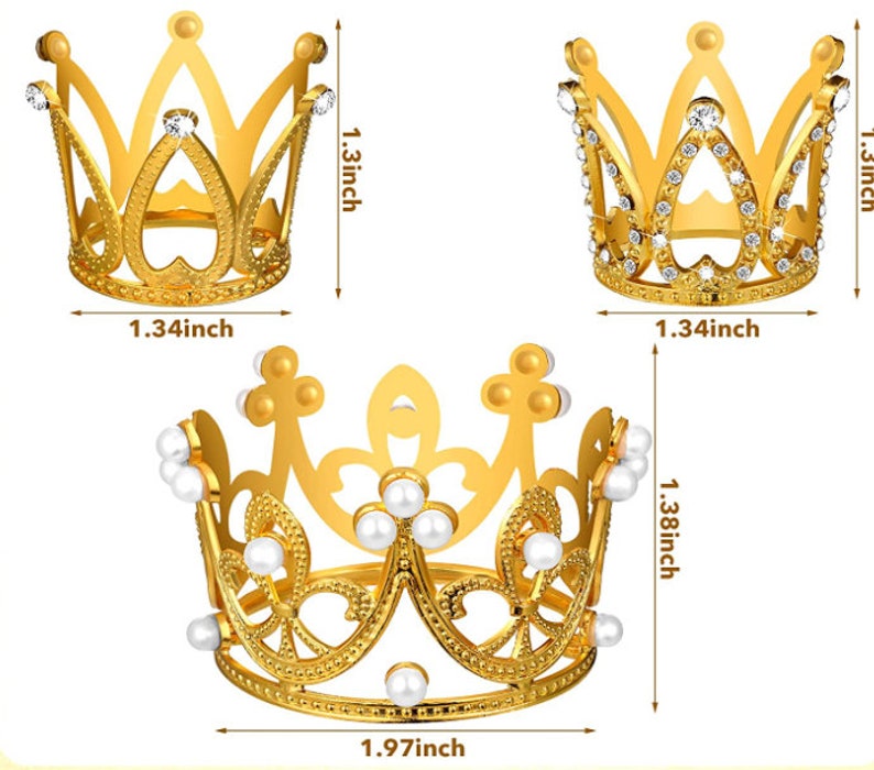Mini Crown Cake Topper Baby Birthday Crown Gold Etsy