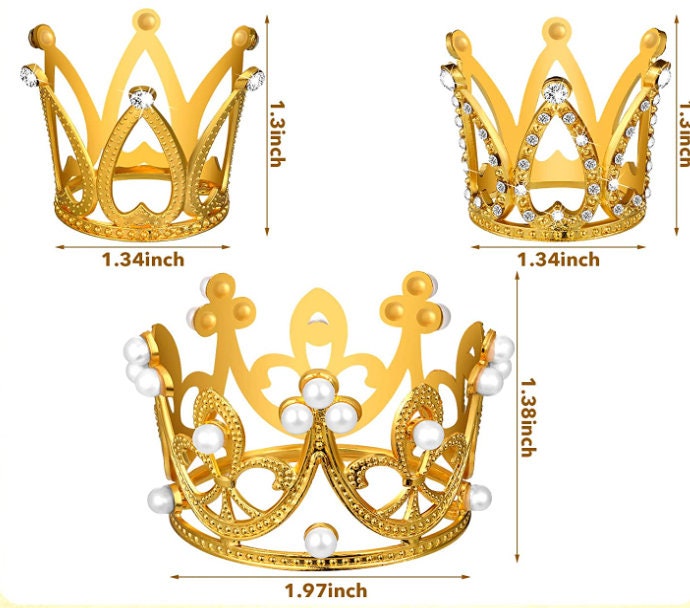 Mini Crown Cake Topper Baby Birthday Crown Gold Etsy