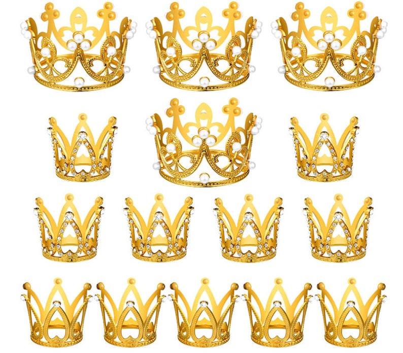 Mini Crown Cake Topper Baby Birthday Crown Gold Etsy