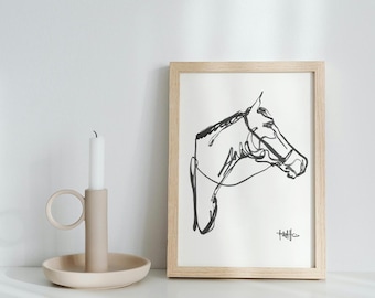 5x7 PRINT "Anuket" Horse Art Horse Artwork