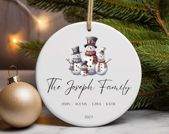 Personalized Family Christmas Ornament, Family Christmas Keepsake, Family Christmas Gift, Christmas Ceramic Ornament, 2023 Ornament