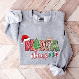 Custom Nana Clause Christmas Sweater | Christmas Shirt | Holiday Sweater | Gift for Mom | Gift for Grandma