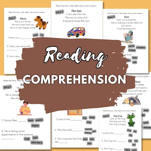 Leseverstehen - Ausdruckbare - Kindergarten - Erste Klasse - Arbeitsblätter - Sofort download