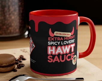 Spicy Lovers Hawt Sauce Mug Meme Gag Gift Twitch Vtuber Gamer Streamers Fans