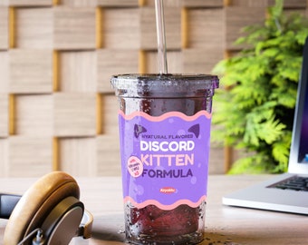Discord Kitten Formula Boba Bubble Tea Cup Meme Gag Gift Twitch Vtuber Gamer Streamers Fans