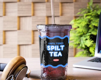 Spilt Tea Boba Bubble Tea Cup Meme Gag Gift Twitch Vtuber Gamer Streamers Fans