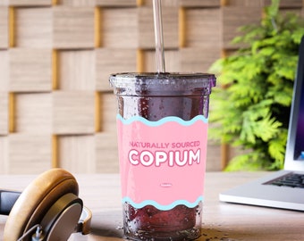 Copium Pink Boba Bubble Tea Cup Meme Gag Gift Twitch Vtuber Gamer Streamers Fans