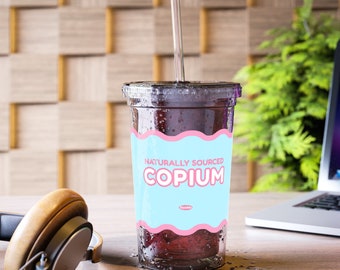 Copium Blue Boba Bubble Tea Cup Meme Gag Gift Twitch Vtuber Gamer Streamers Fans