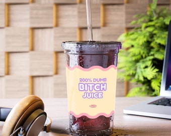 Dumb Bitch Boba Bubble Tea Cup Meme Gag Gift Twitch Vtuber Gamer Streamers Fans
