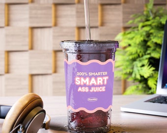 Smart Ass Juice Boba Bubble Tea Cup Meme Gag Gift Twitch Vtuber Gamer Streamers Fans