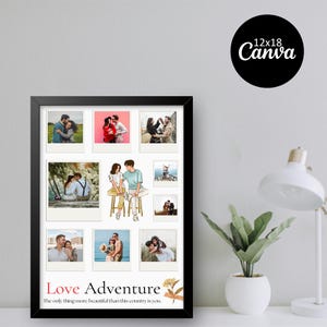 Anniversary Photo Collage, 1st Anniversary Gift, Personalized Couple Collage, Family Gift, Couple Gift, Gifts for Him, Gifts for Her, Canva