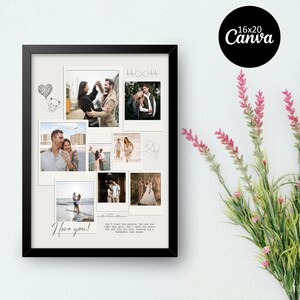 Anniversary Collage, Couple Photo Collage, Custom Anniversary Photo Collage Template,Personalized Gift for Boyfriend,Gift for Him and Her