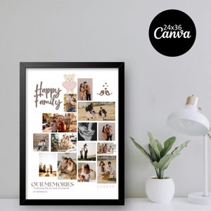 Family Photo Collage, Personalized Family Photo Collage, Family Photo Prints, Family Prints, Canva Template, Gifts for Her, Gifts for Him