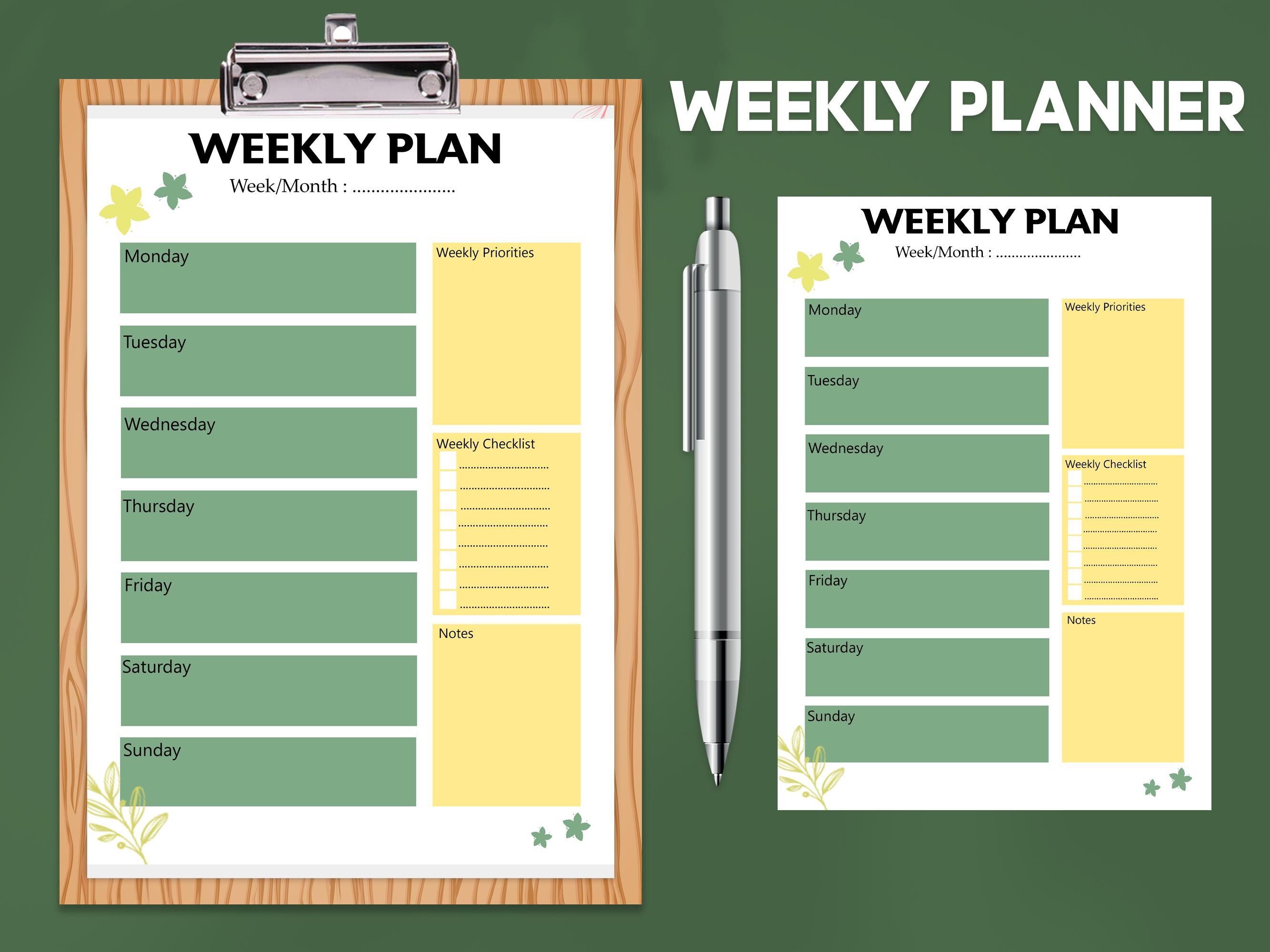 Minimalist Weekly Planner Printable, A4 A5 Letter (PDF) - Etsy