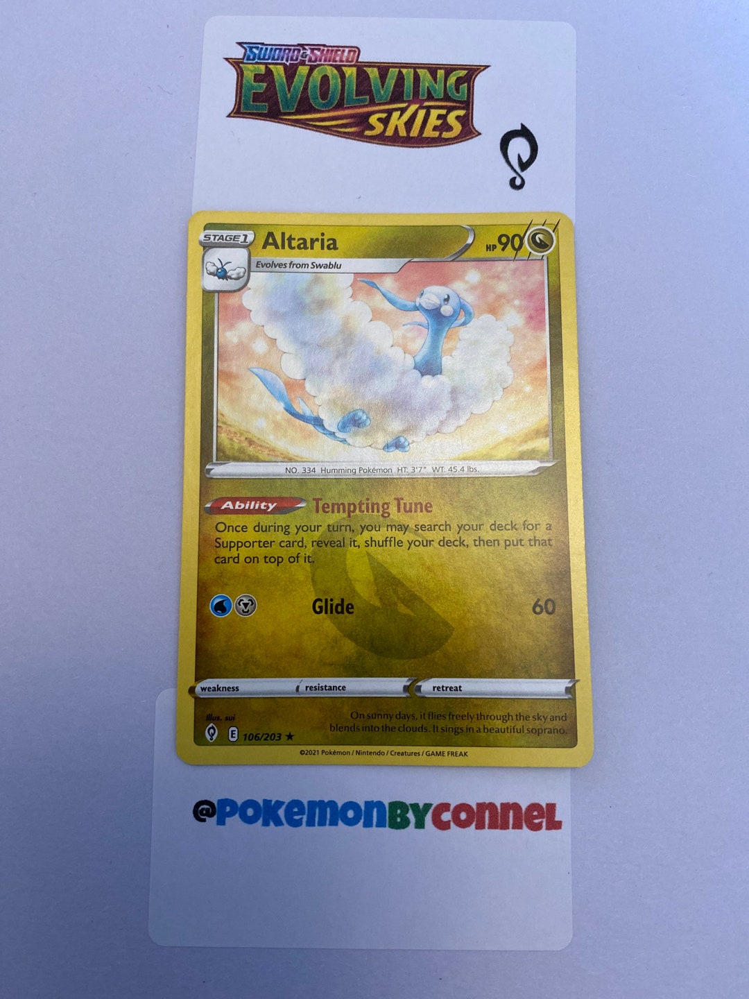 Pokemon Card Evolving Skies Altaria rare No 106 Etsy