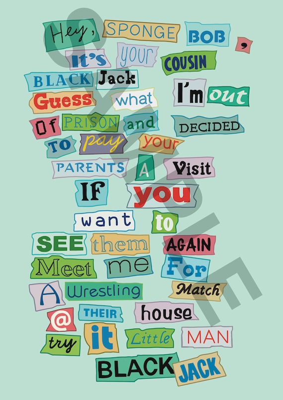 SpongeBob Cousin Blackjack Lösegeld Hinweis Digitaler Download