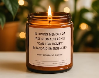 School Nurse Retirement Candle Personalized Funny Candle Gift Ideas For School Nurse Coworker Custom Going Away Leaving Gift