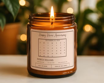 Home Anniversary Soy Candle, Real Estate Client Gift