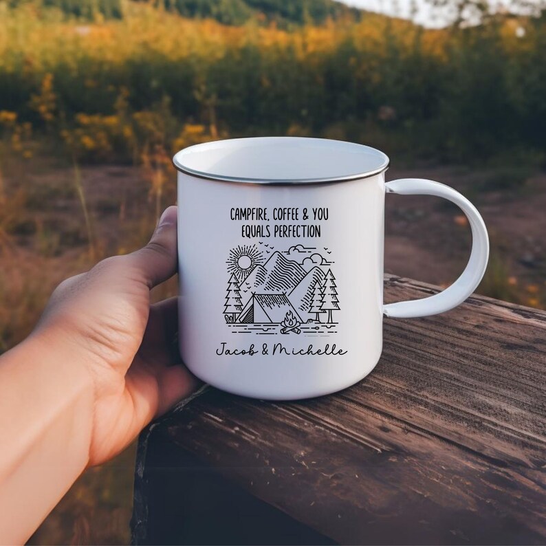 Personalized Couple Mug Set, Custom Funny Camping Mug for Couples Who