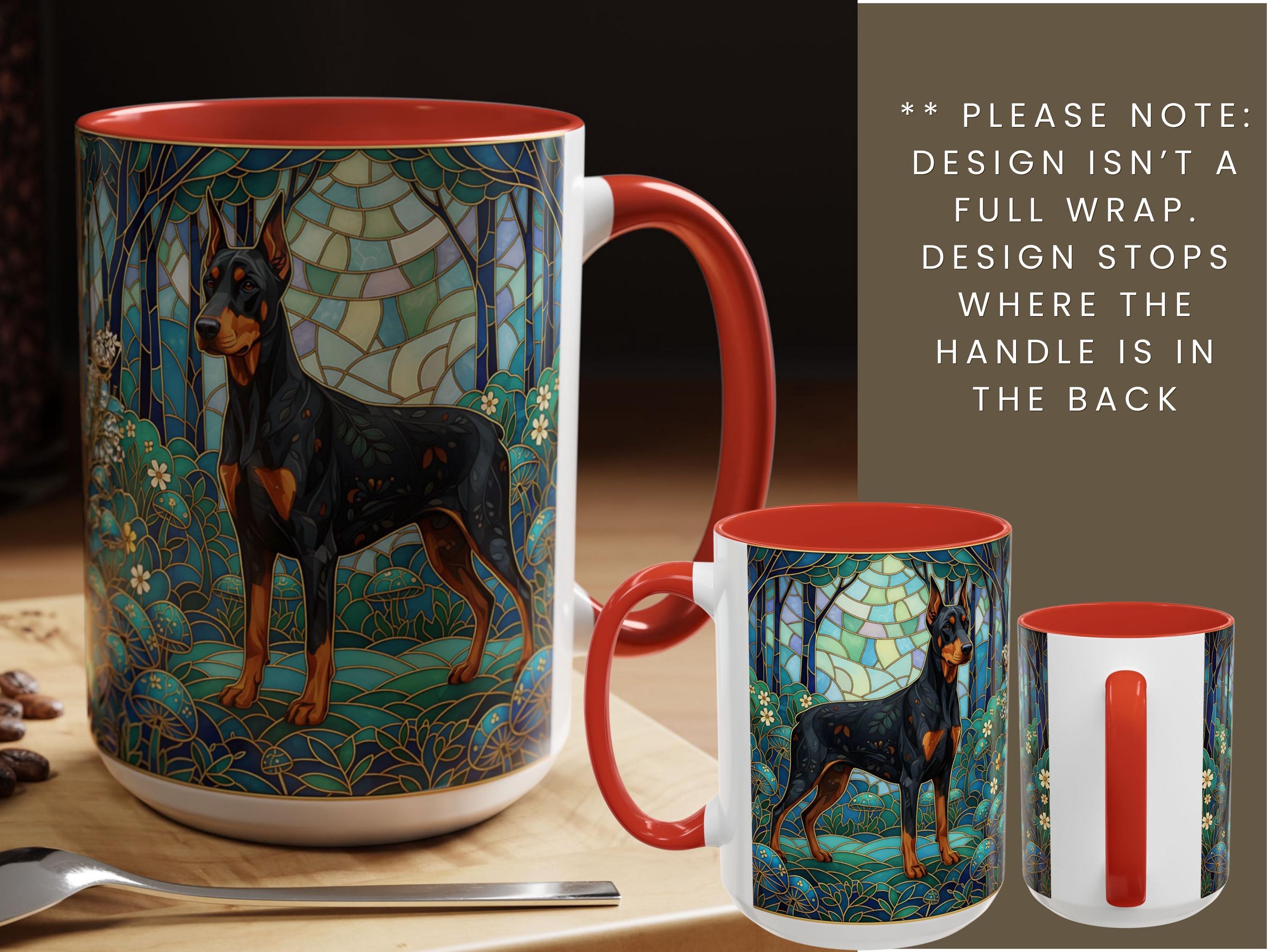 Stained Glass Pattern Rhodesian Ridgeback Ridgie Coffee Mug Faux Stained Glass Ceramic Cup Gift for Rhodesian ...