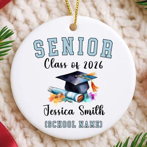 Personalized Senior 2026 Ornament, Custom Name Class Of 2026 High School Graduate Holiday Ornaments, Unique Keepsake College Grad