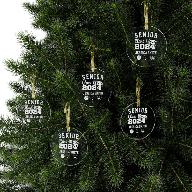 Personalized Senior 2025 Acrylic Ornament, Custom Name Class of 2025 High School Graduate