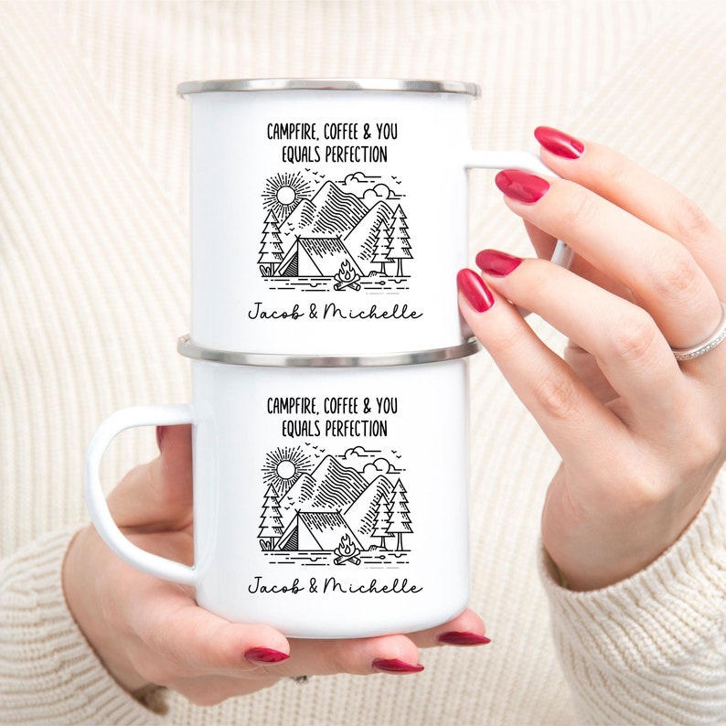 Personalized Couple Mug Set, Custom Funny Camping Mug for Couples Who ...