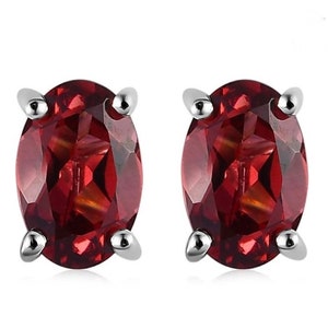 Lotus Garnet Stud Earrings (1 CTW)
