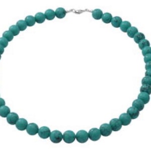 Teal Green Howlite Beaded Necklace and Bracelet Jewelry set 300 Ctw