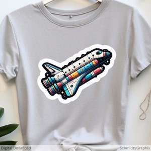 Cartoon Rocket SVG | Projekt motywu kosmicznego | Zabawny obcy PNG | Kolorowy projekt sublimacji naklejki wahadłowca | Pobierz uroczy statek kosmiczny