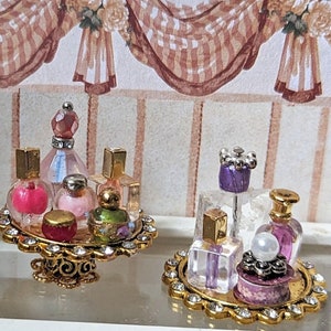Dollhouse Vanity Tray | Dollhouse Woman&#39;s Tray | Miniature Vanity Tray | Dollhouse Make up | Dollhouse Jewelry | 1:12 Scale