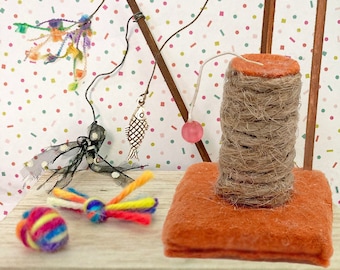 Dollhouse Cat Toys | Miniature Cat Toys | Dollhouse Cat Supplies | Miniature Pet Store | Dollhouse Pet Supplies | 1:12 Scale