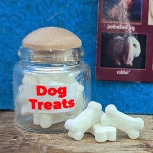 Dollhouse Dog Treat Jar | Dollhouse Dog Milk Bones  | Dollhouse Dog Supplies | Miniature Pet Store | Dollhouse Pet Supplies | 1:12 Scale