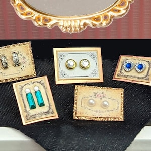 Dollhouse Earrings | Miniature Jewelry | Dollhouse Jewelry | Dollhouse Diamond Earrings | 1:12 Scale