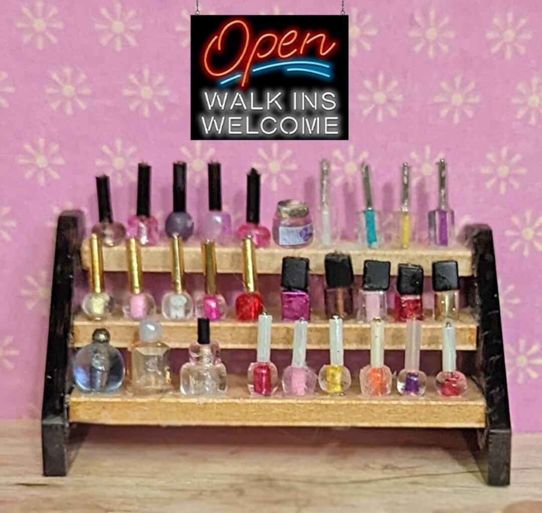 Dollhouse Nail Polish Display Miniature Nail Salon Dollhouse Makeup