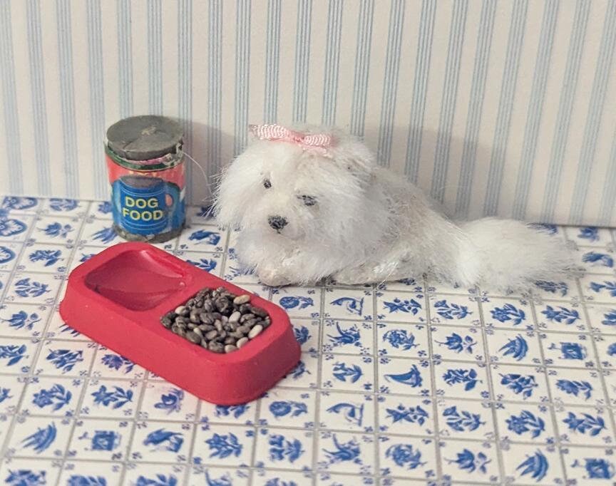 Dollhouse Pet Food Dish | Dollhouse Cat Dish  | Dollhouse Dog Dish | Dollhouse Pet Bowls | Miniature Pet Store | 1:12 Scale