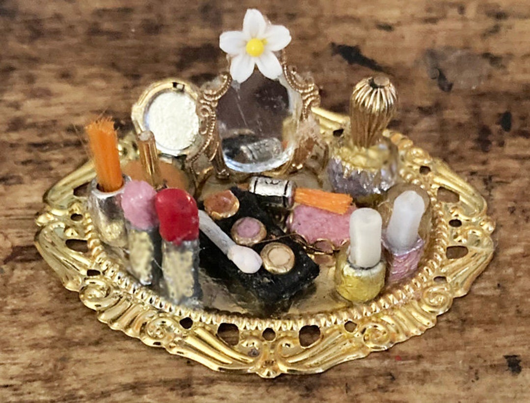 Dollhouse Makeup Tray Miniature Makeup Dollhouse Cosmetics Dollhouse